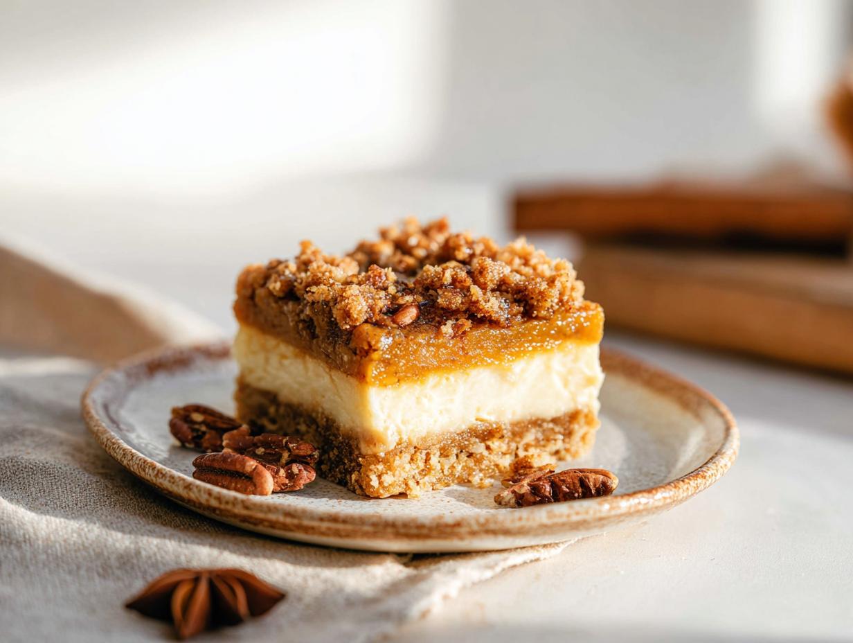 Pumpkin Cheesecake Bars with Streusel Topping