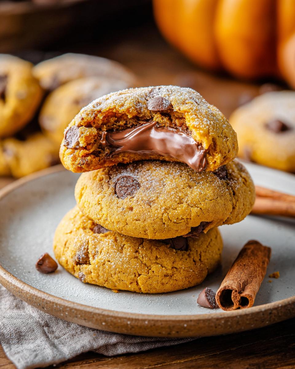 Pumpkin Nutella-Stuffed Cookies - detail 1