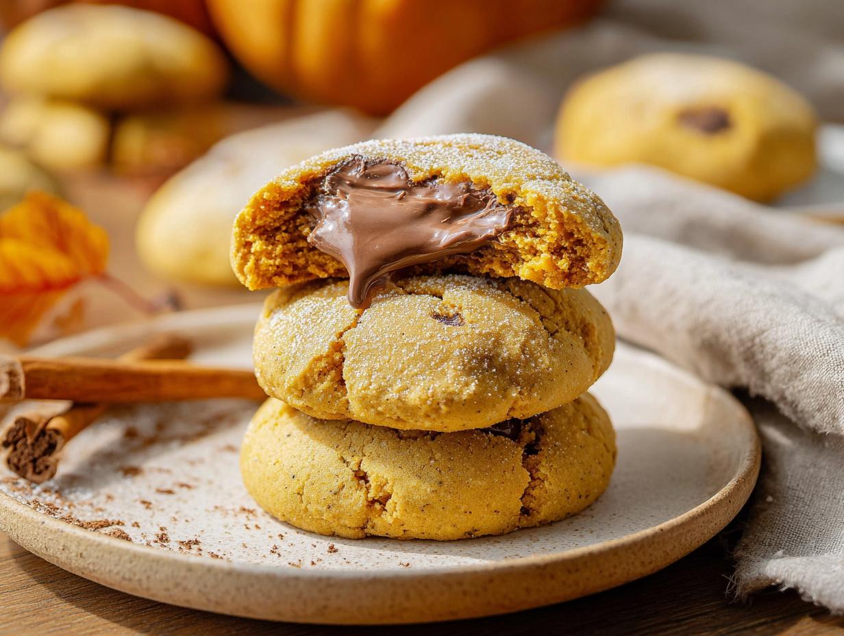 Home 17 Pumpkin Nutella-Stuffed Cookies