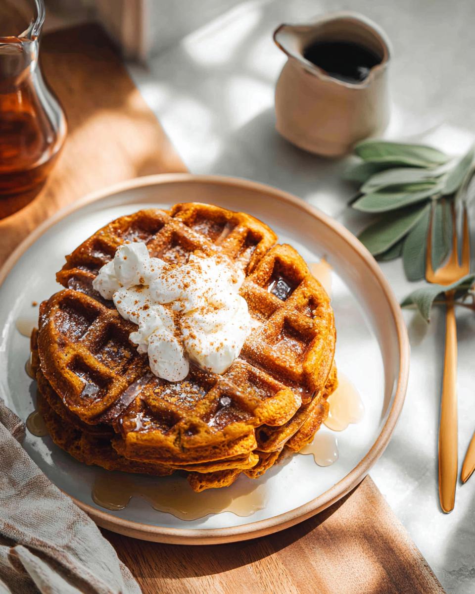 Try These Pumpkin Protein Waffles Now 3 Pumpkin Protein Waffles - detail 1