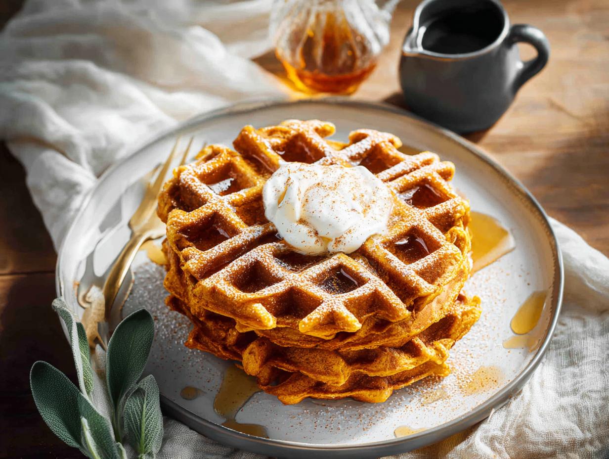 Pumpkin Protein Waffles