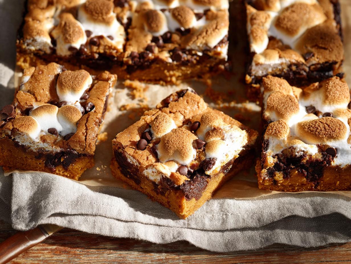 Pumpkin S'mores Cookie Bars