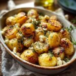 Crispy Roasted Potatoes with Feta and Garlic 4 Roasted Potatoes with Baked Feta and Garlic