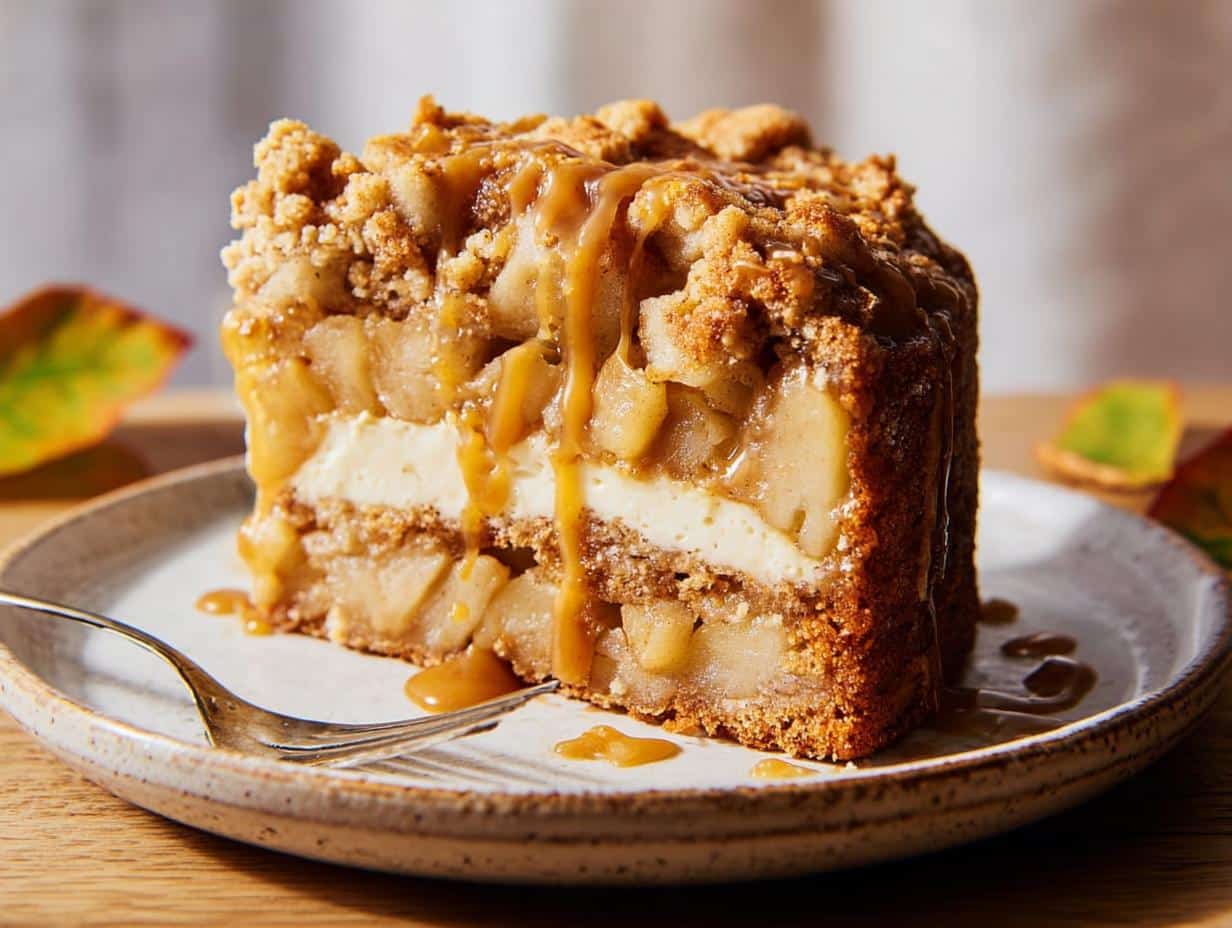 Salted Caramel Apple Crumble Cake