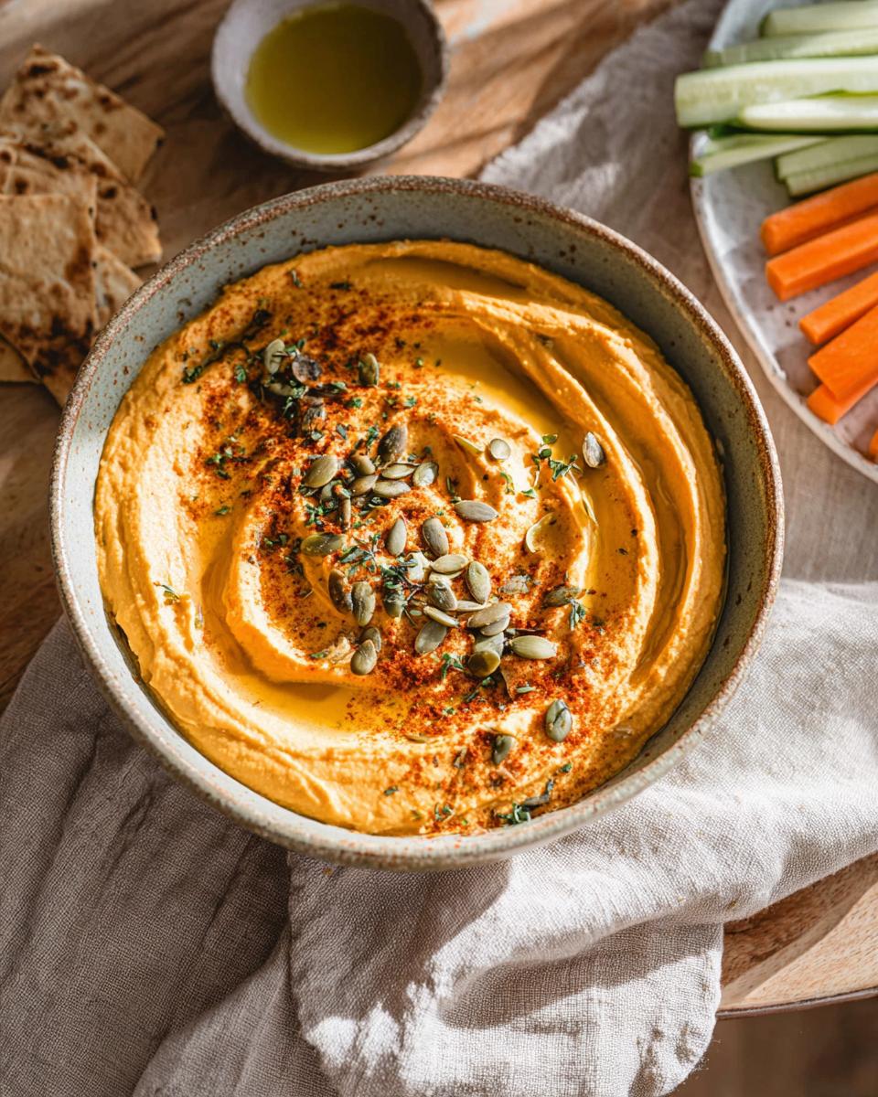 10-Minute Savory Pumpkin Hummus Fall Dip 3 Savory Pumpkin Hummus - detail 1