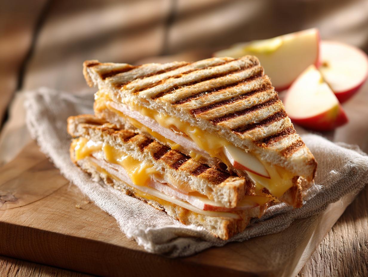 Turkey Apple and Cheddar Panini