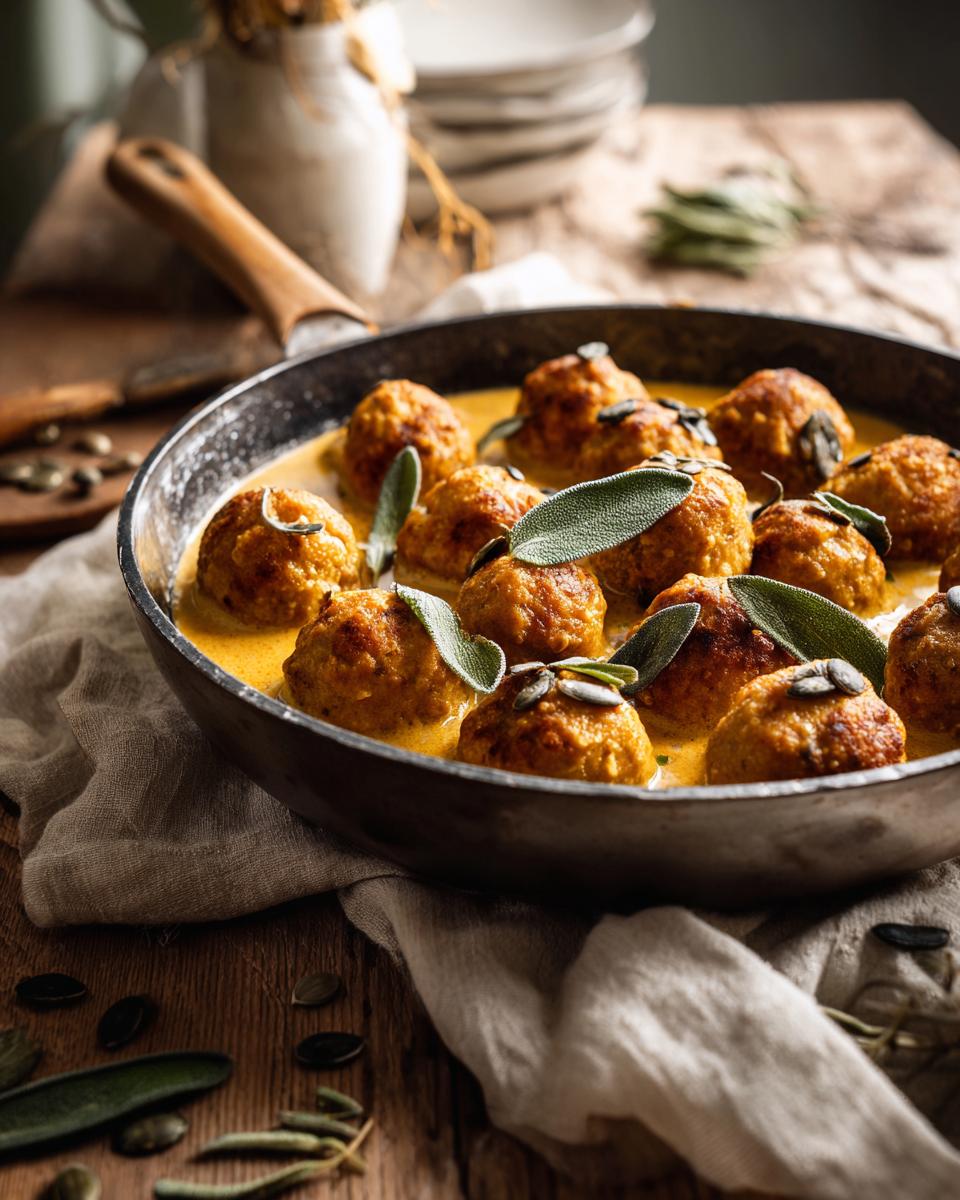 Turkey Meatballs in Pumpkin Sage Sauce - detail 1