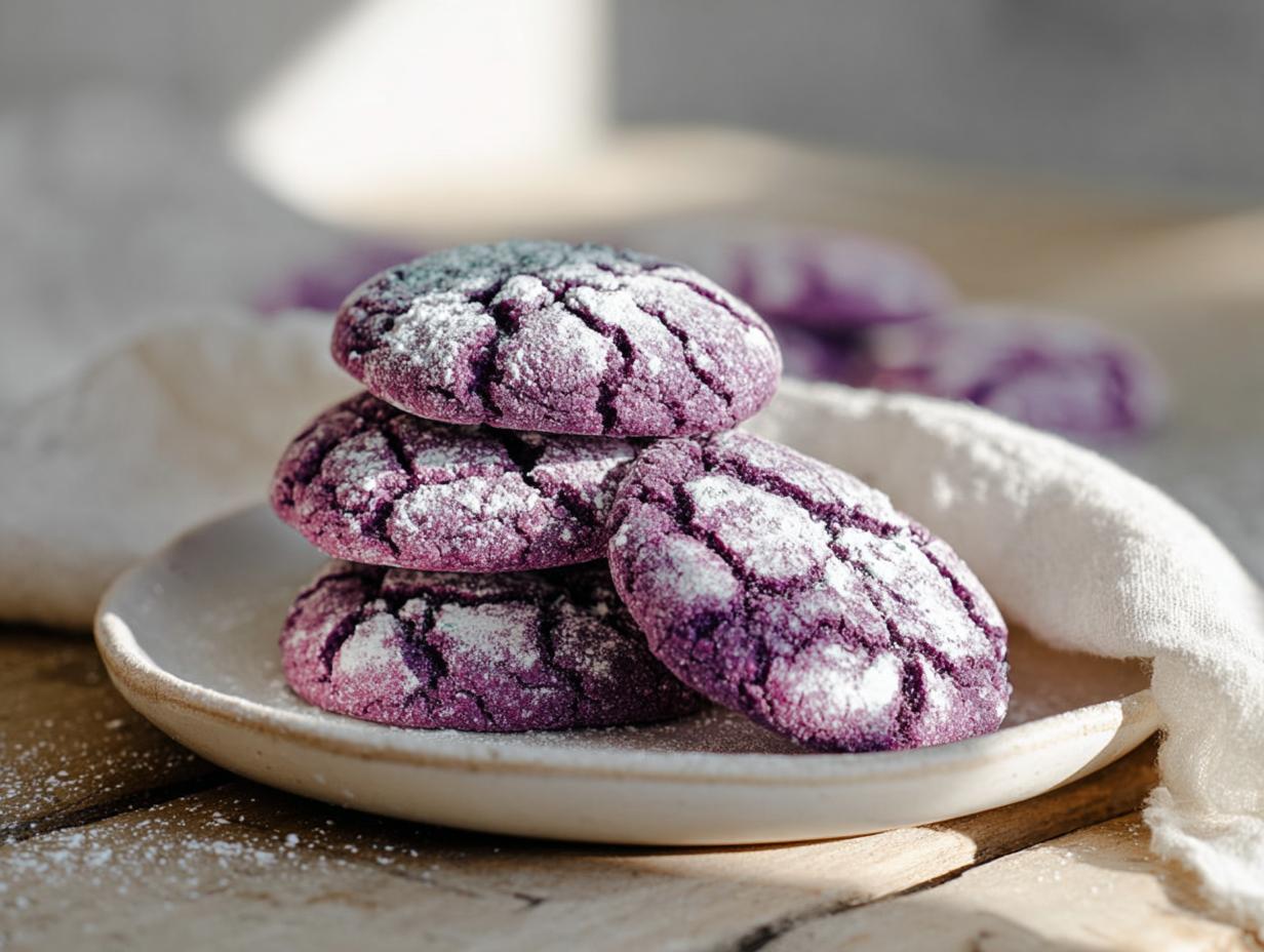 Ube Crinkle Cookies