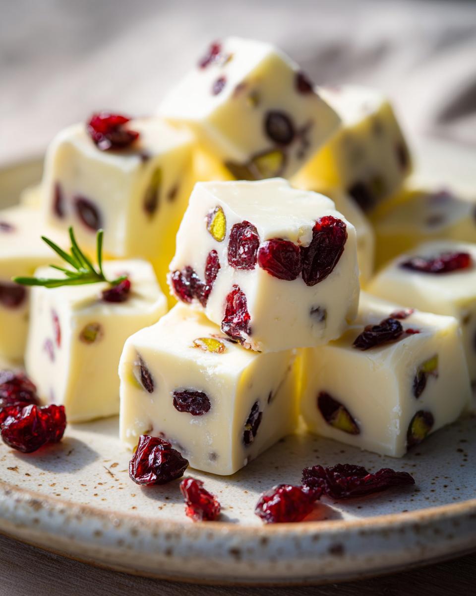 Perfect 10-Minute Prep White Chocolate Cranberry Fudge 3 White Chocolate Cranberry Fudge - detail 1
