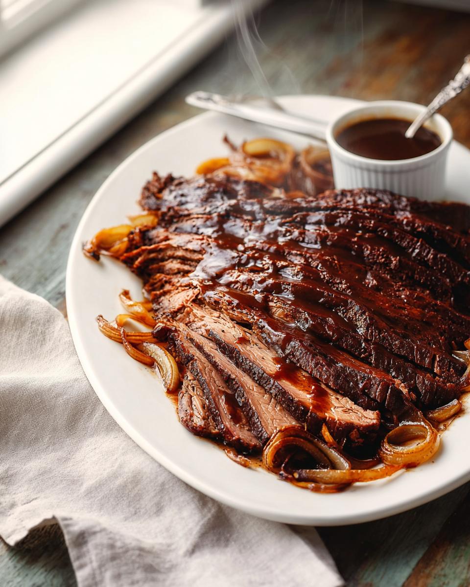 8-Hour Crockpot Brisket Is Incredibly Tender 3 crockpot brisket - detail 1