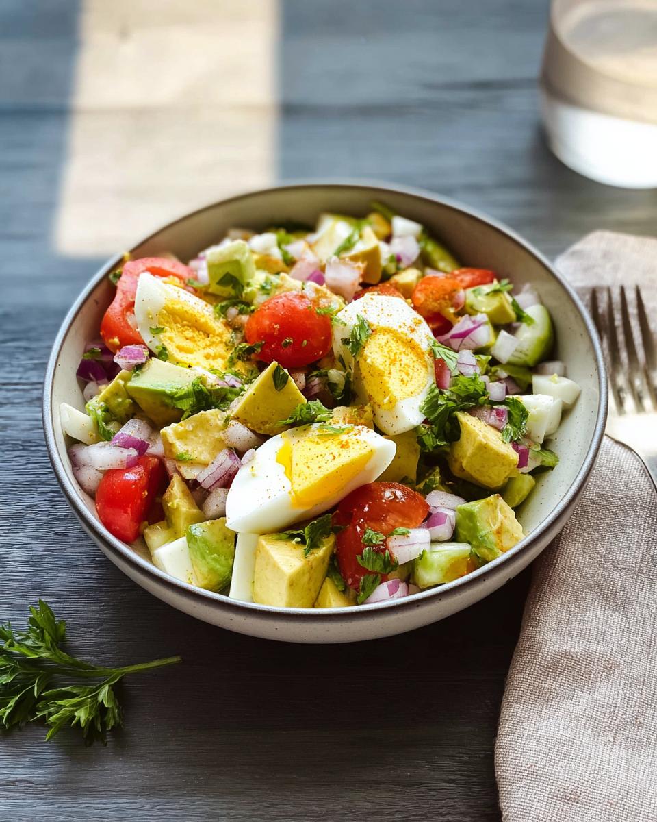 workout egg avocado salad - detail 1