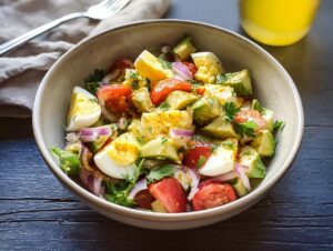 Home 3 workout egg avocado salad