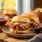 Apple Cider BBQ Pulled Chicken Sliders