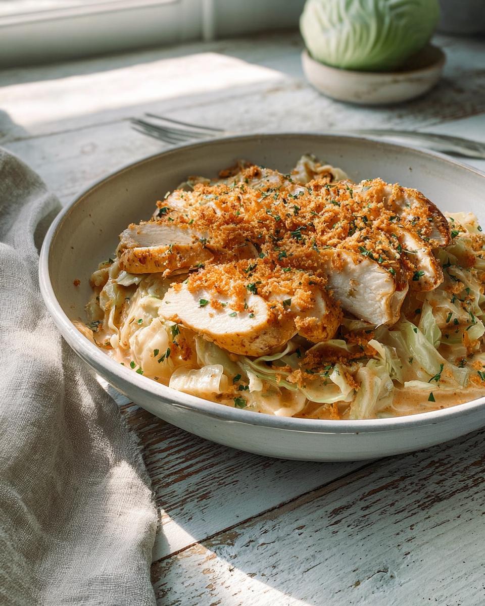 Cabbage Alfredo with Garlic Chicken & Crispy Breadcrumbs A1 3 Cabbage Alfredo with Garlic Chicken & Crispy Breadcrumbs - detail 1