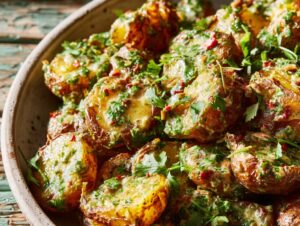 Chimichurri Smashed Potato Salad