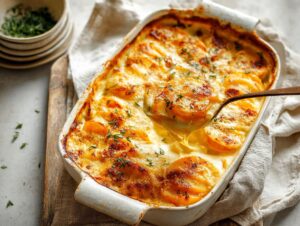 Chipotle Gouda Scalloped Sweet Potatoes