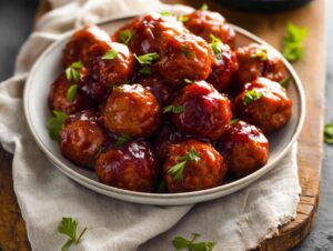 Home 8 Cranberry BBQ Turkey Meatballs
