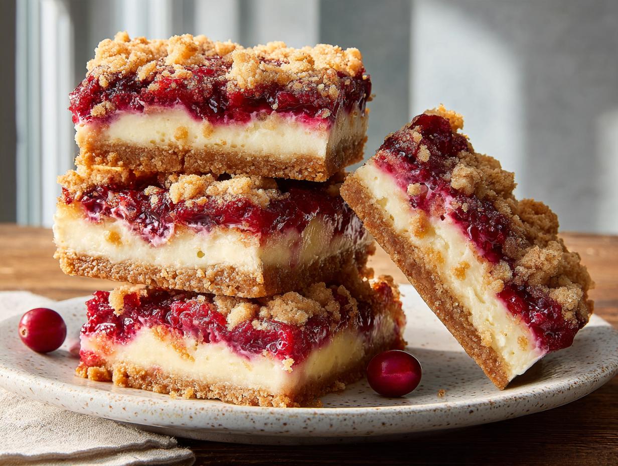 Cranberry Crumble Cheesecake Bars
