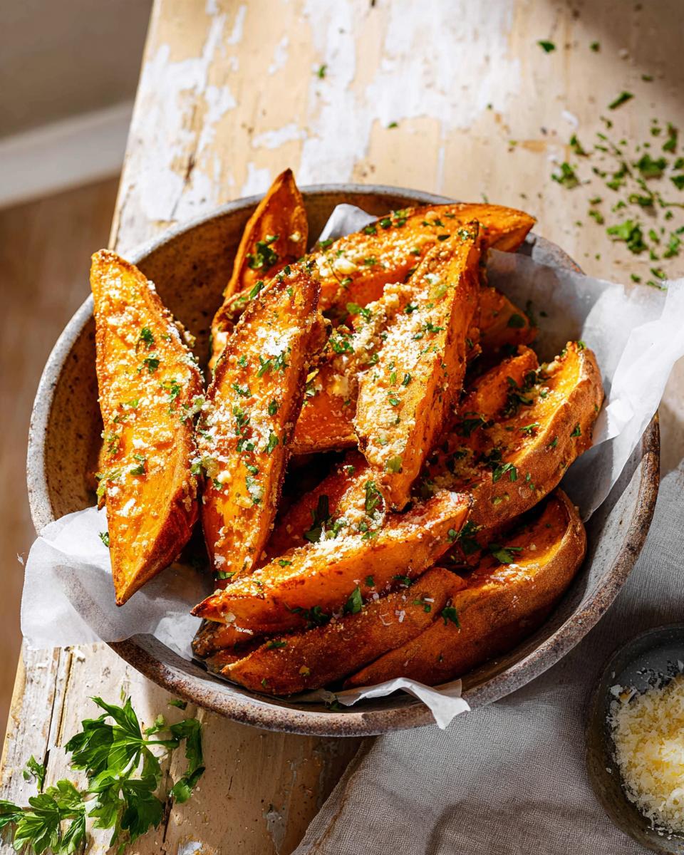 Garlic Parmesan Sweet Potato Wedges: 25 Min Irresistible Crunch 3 Garlic Parmesan Sweet Potato Wedges - detail 1