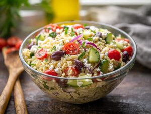 Home 8 Greek Orzo Salad