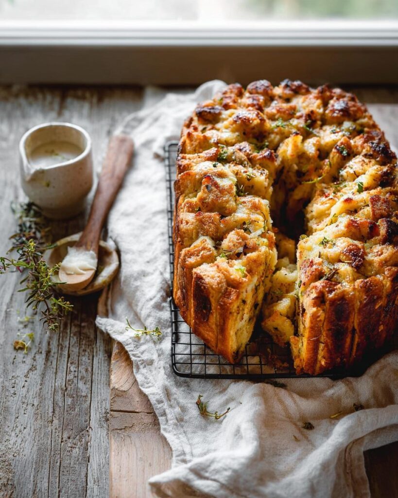 Pull-Apart Stuffing Bread: 1 Perfect Vegetarian Side 3 Pull-Apart Stuffing Bread