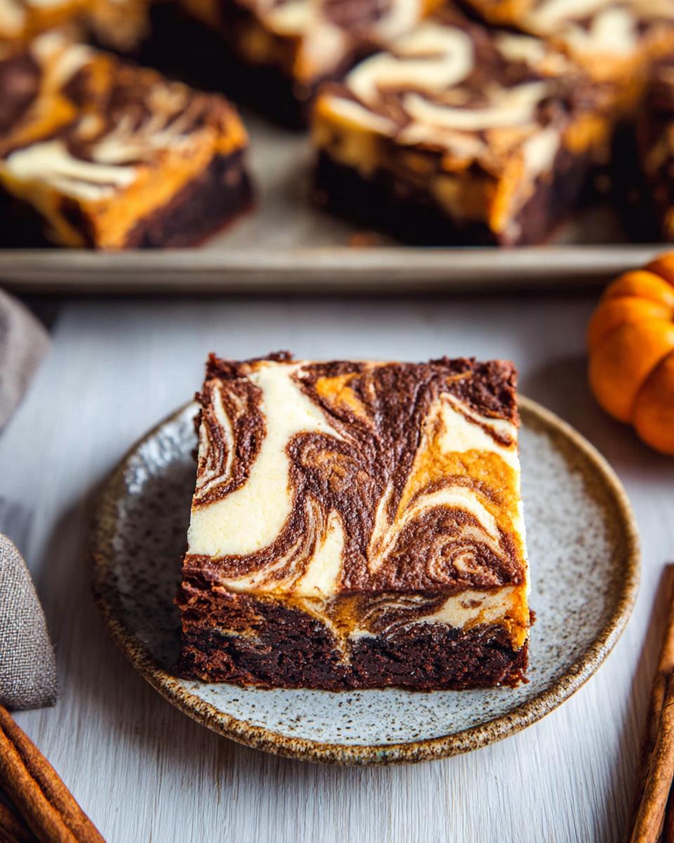 Pumpkin Cheesecake Brownies: 1 Easy Fall Treat 3 Pumpkin Cheesecake Brownies - detail 1