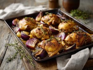Sheet-Pan Roasted Red Onion Chicken