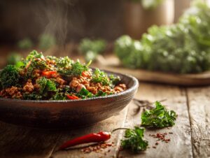 Spicy Turkey Sausage & Kale Chili