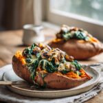 Spinach & Mushroom Stuffed Sweet Potatoes: 4 Perfect Meals 4 Spinach & Mushroom Stuffed Sweet Potatoes
