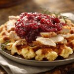 Turkey & Stuffing Waffles with Cranberry Sauce 4 Turkey & Stuffing Waffles with Cranberry Sauce