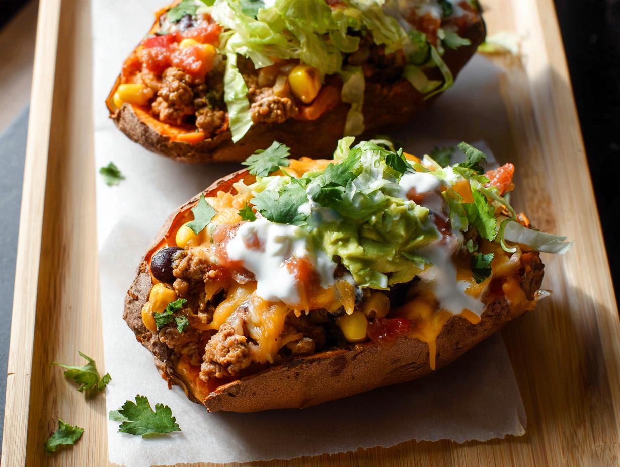 Turkey Taco Sweet Potato Boats