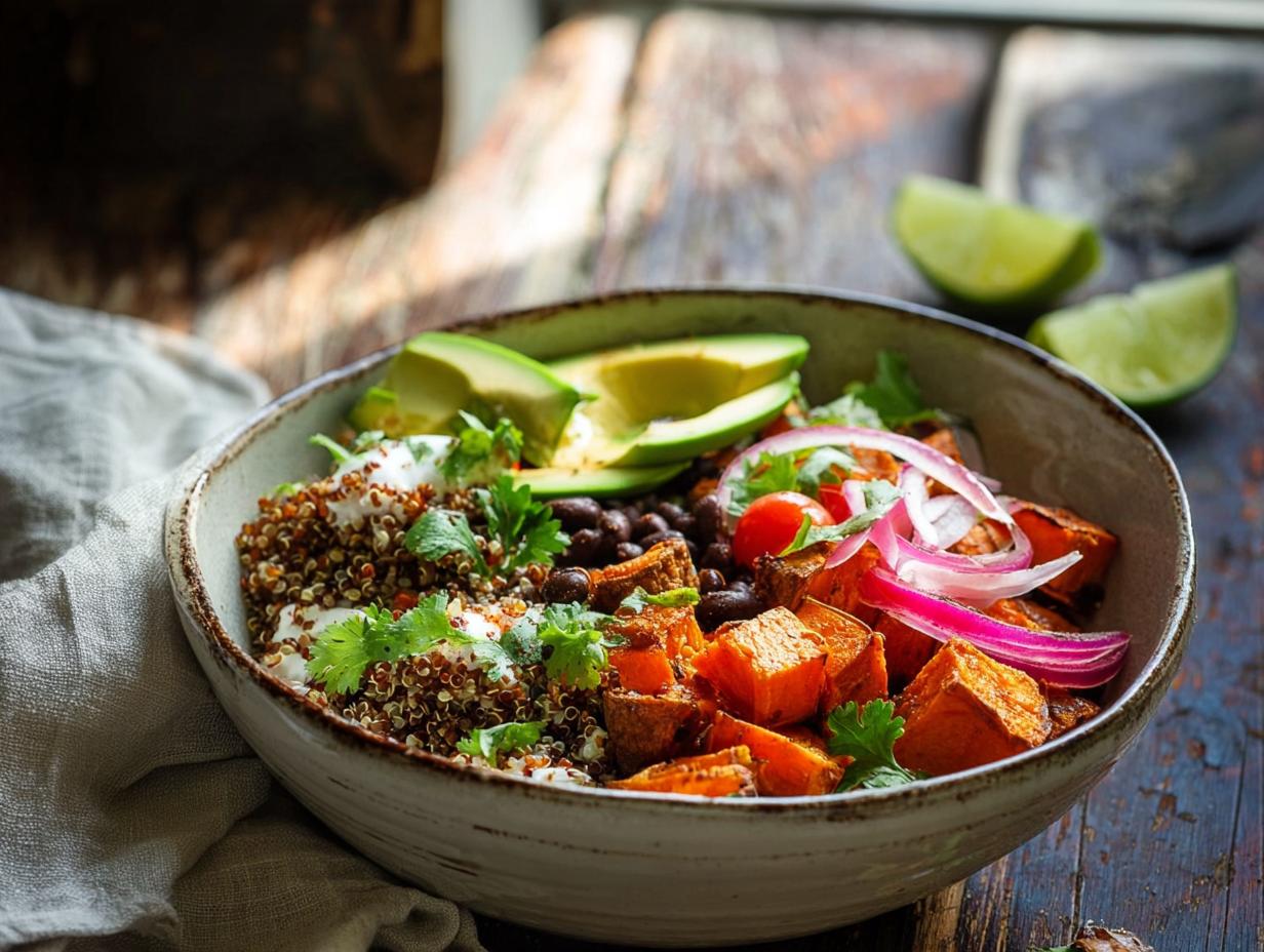 high protein sweet potato bowl